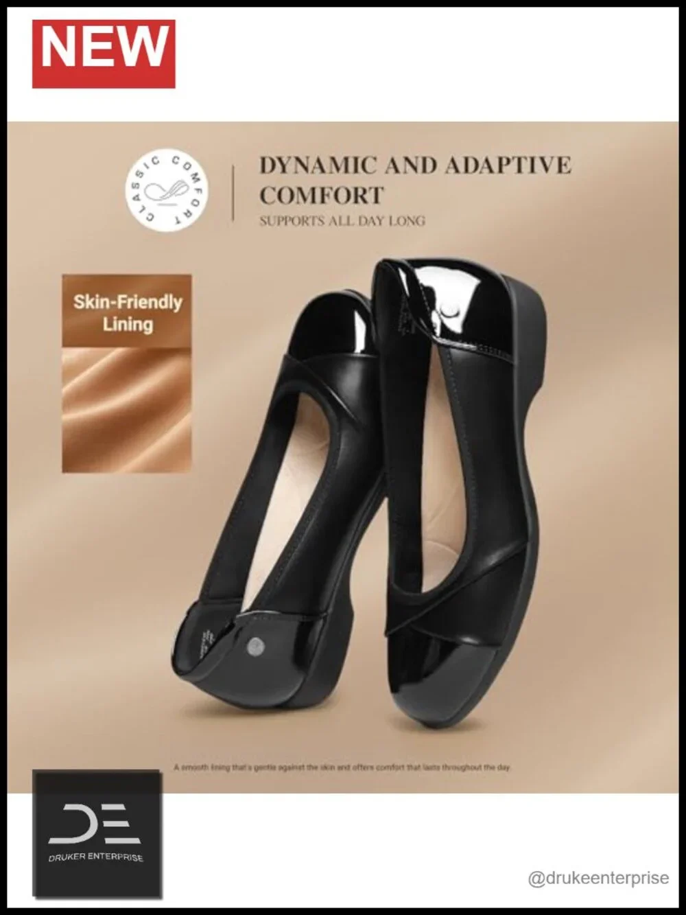 Women's Arch Support Ballet Flats with Crossover Upper, Moisture-Wicking